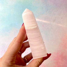 Load image into Gallery viewer, PINK MANGANO CALCITE TOWER (3) tumble stone The Crystal Avenues 

