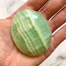 Load image into Gallery viewer, PISTACHIO CALCITE PALM STONE (3) Palmstone The Crystal Avenues 
