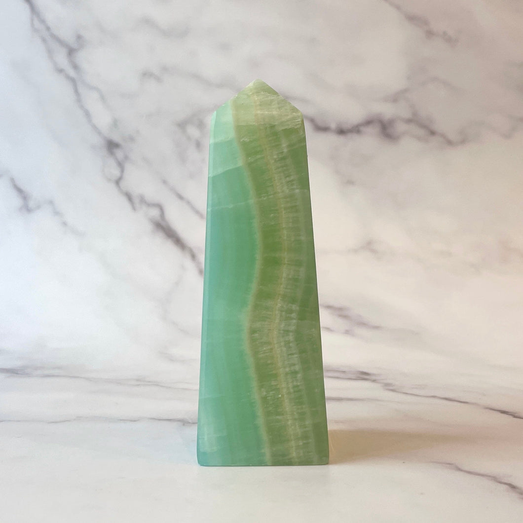 PISTACHIO CALCITE TOWER (1) Palmstone The Crystal Avenues 