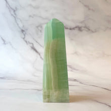 Load image into Gallery viewer, PISTACHIO CALCITE TOWER (2) Palmstone The Crystal Avenues 
