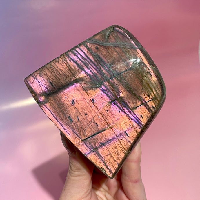 PURPLE LABRADORITE FREEFORM (3) tumble stone The Crystal Avenues 