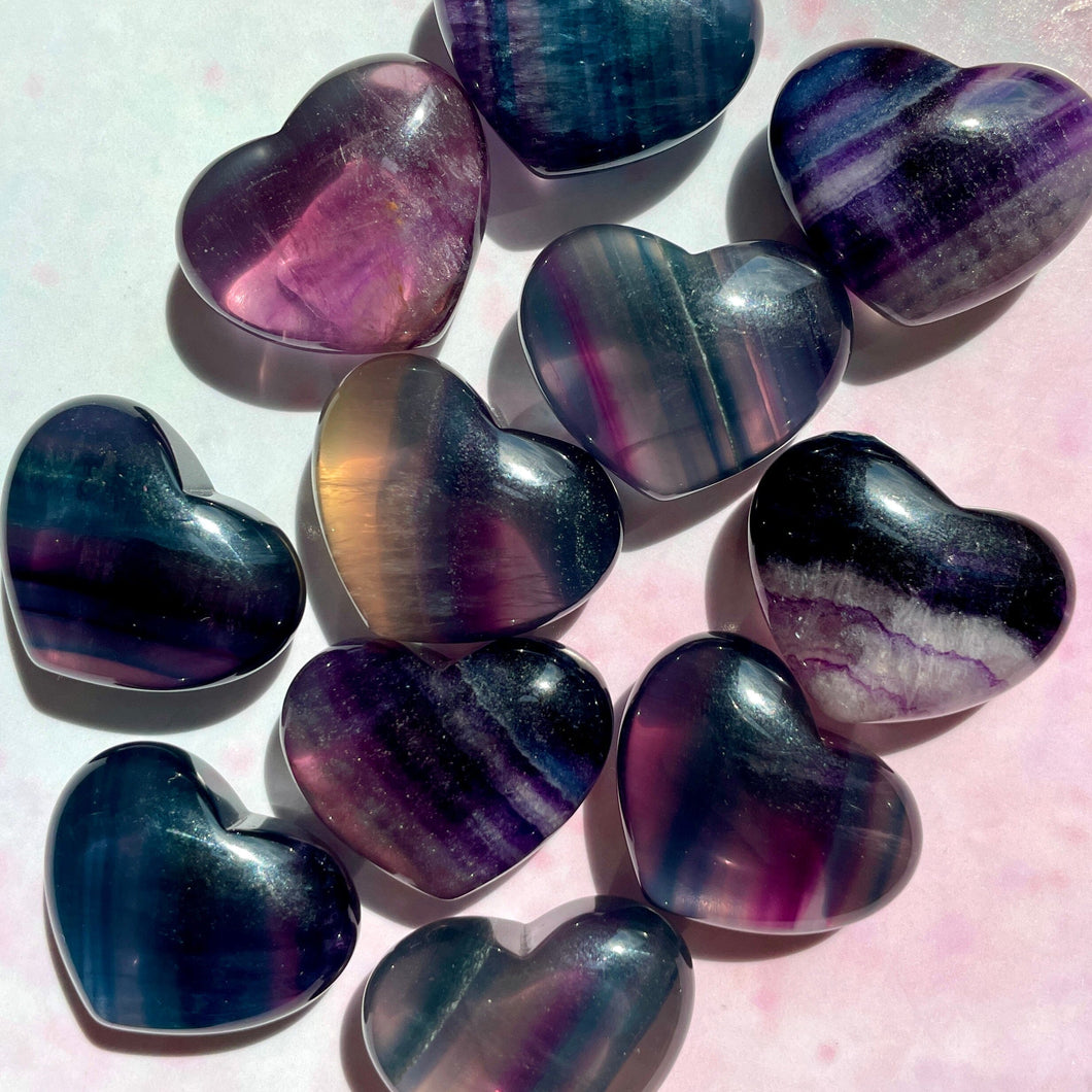 RAINBOW FLUORITE HEART - EXTRA QUALITY The Crystal Avenues 
