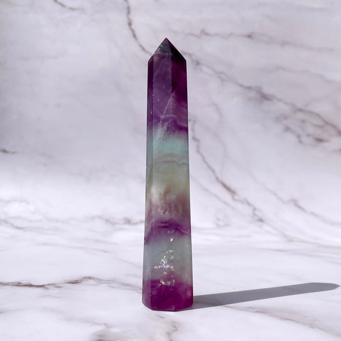 RAINBOW FLUORITE TOWER (A) The Crystal Avenues 