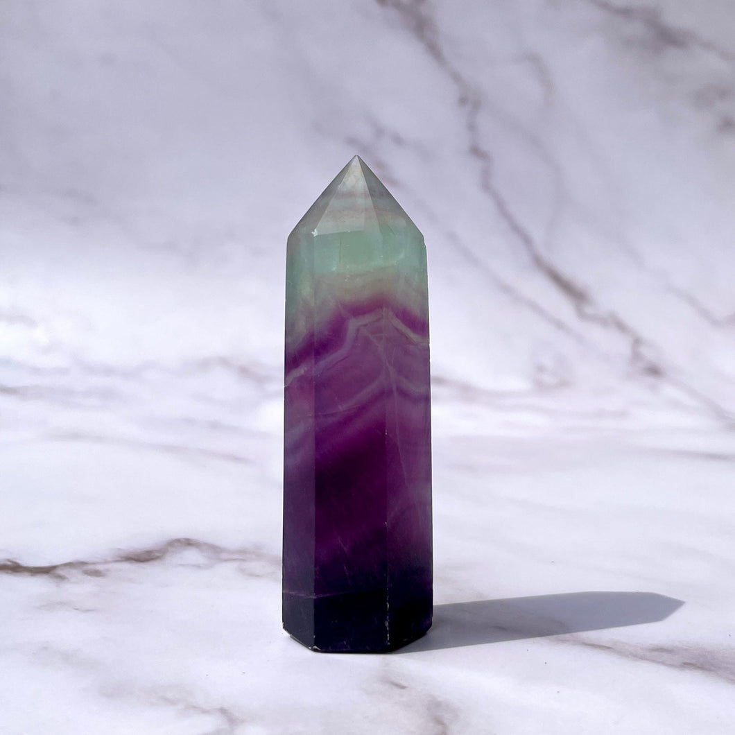 RAINBOW FLUORITE TOWER (L) The Crystal Avenues 