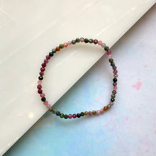 Load image into Gallery viewer, RAINBOW TOURMALINE FACET STRETCH BRACELET Bracelet The Crystal Avenues 
