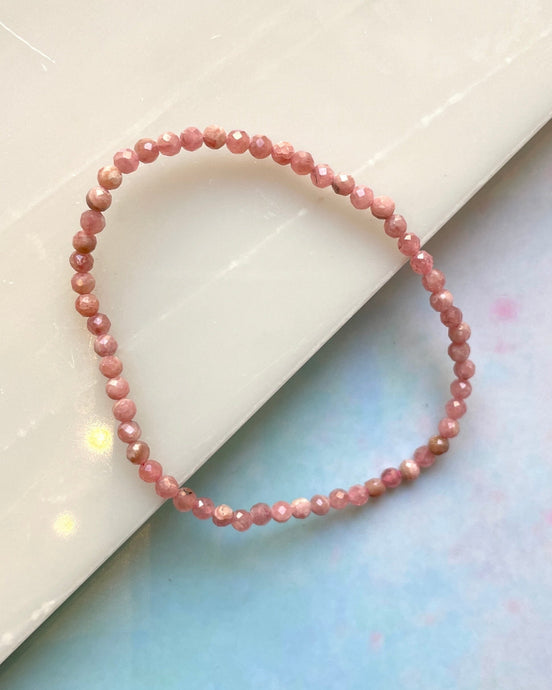 RHODOCHROSITE FACET STRETCH BRACELET Bracelet The Crystal Avenues 