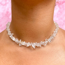 Load image into Gallery viewer, ROCK CRYSTAL CHIP CHOKER NECKLACE Bracelet The Crystal Avenues 
