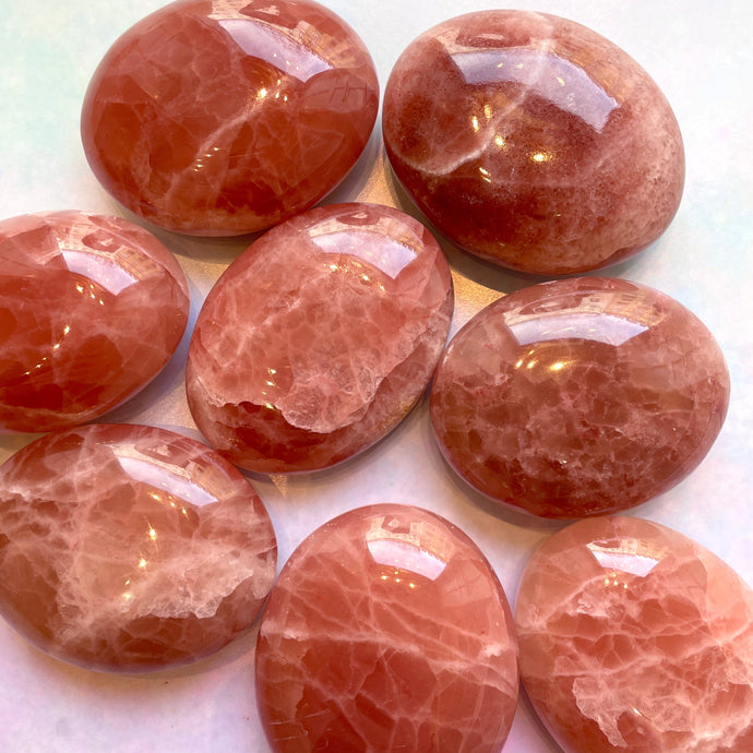 ROSE CALCITE PALM STONE The Crystal Avenues 