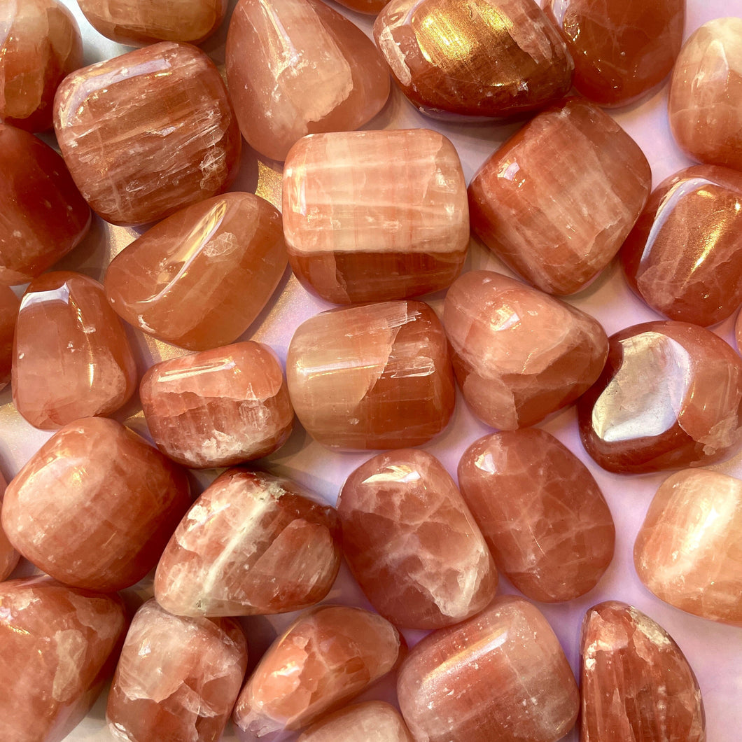 ROSE CALCITE TUMBLE STONE The Crystal Avenues 