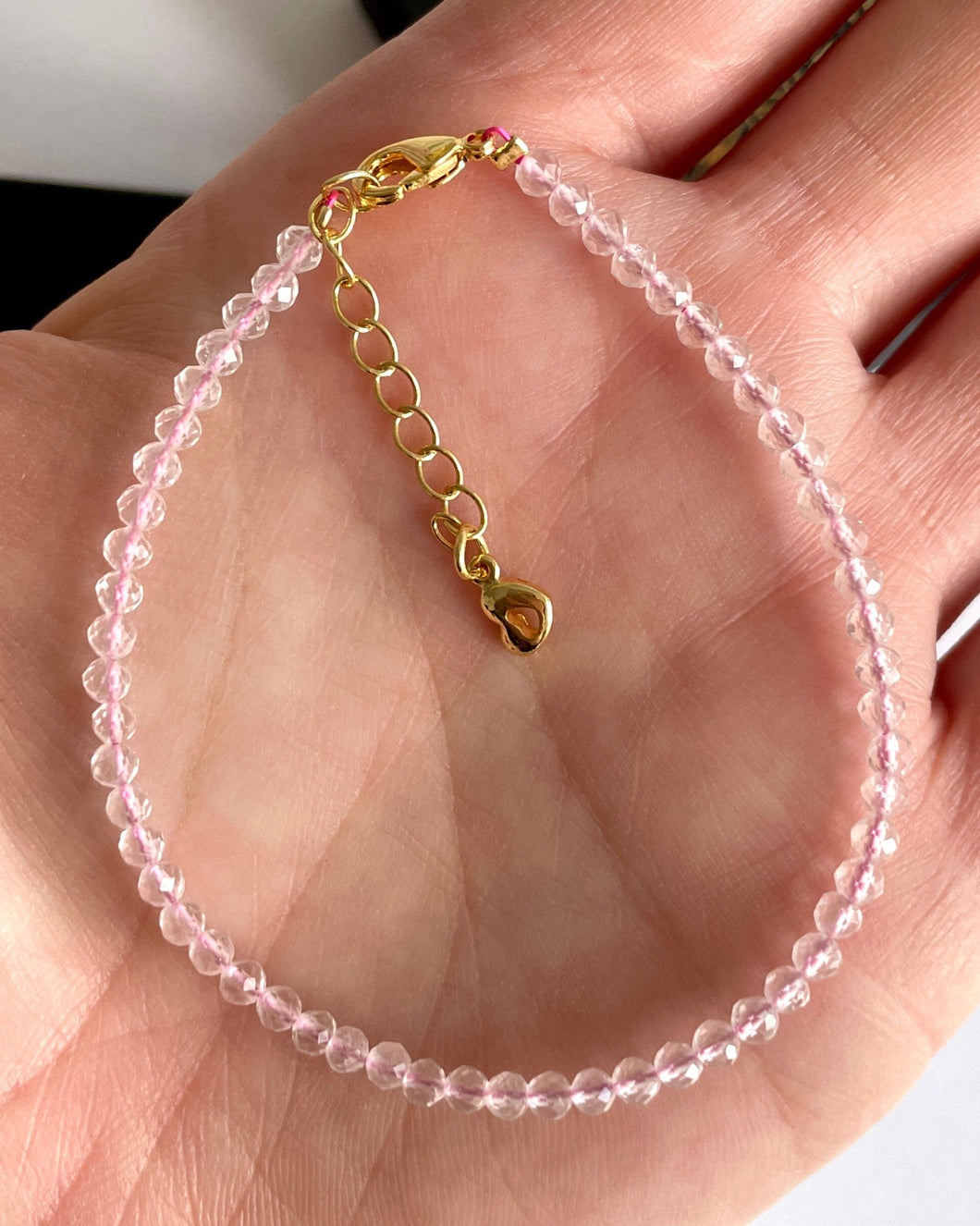 ROSE QUARTZ FACETED BRACELET Bracelet The Crystal Avenues 