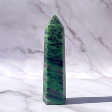Load image into Gallery viewer, RUBY ZOISITE TOWER (1) tumble stone The Crystal Avenues 
