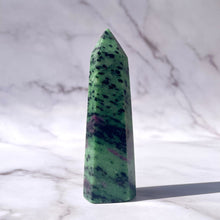 Load image into Gallery viewer, RUBY ZOISITE TOWER (4) tumble stone The Crystal Avenues 
