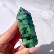 Load image into Gallery viewer, RUBY ZOISITE TOWER (5) tumble stone The Crystal Avenues 
