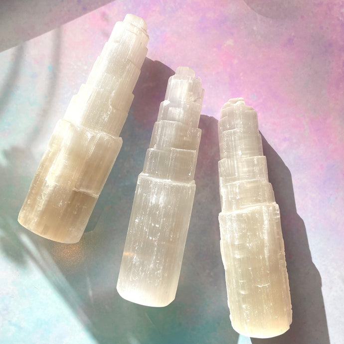 SELENITE TOWER LARGE Raw Crystal The Crystal Avenues 