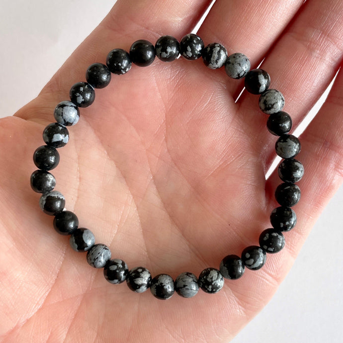 SNOWFLAKE OBSIDIAN BRACELET Bracelet The Crystal Avenues 