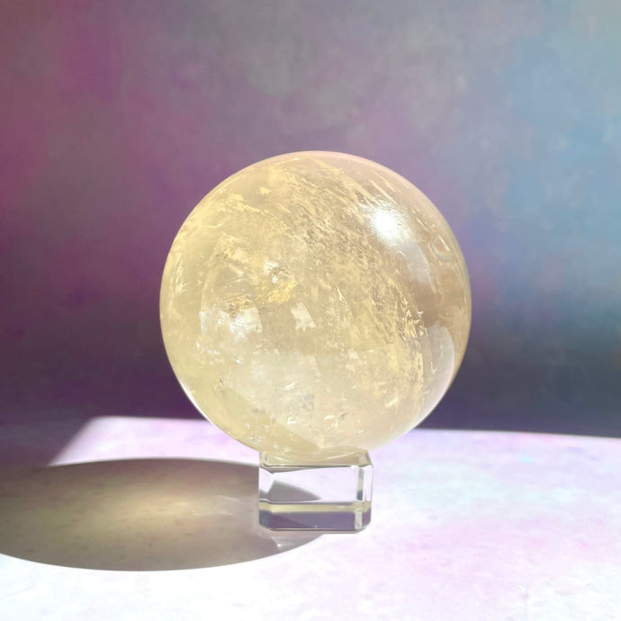YELLOW OPTICAL CALCITE SPHERE (4) Palmstone The Crystal Avenues 