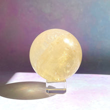 Load image into Gallery viewer, YELLOW OPTICAL CALCITE SPHERE (5) Palmstone The Crystal Avenues 
