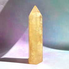 Load image into Gallery viewer, YELLOW OPTICAL CALCITE TOWER (3) Palmstone The Crystal Avenues 
